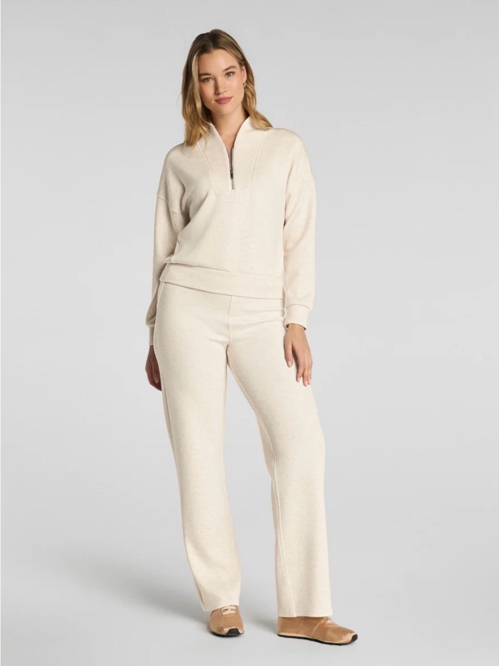 SPANX Air Essentials Straight Leg Pant in Oatmeal Heather